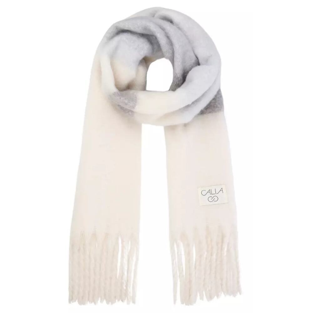 CALIA Women's Gray Stripe Luxe Scarf One Size - Picture 3 of 7